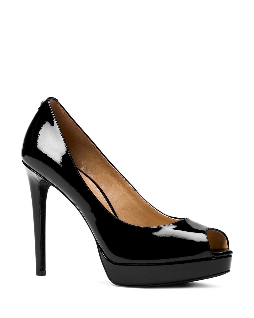 black patent leather heels sign