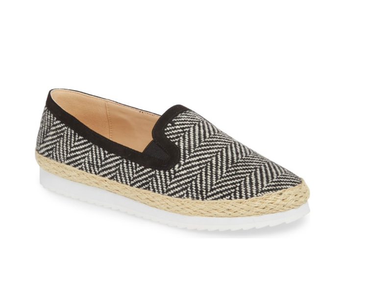 Espadrille shoe signs comfort black and white summer